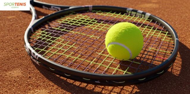 Cuerdas de tenis sobre cancha de arcilla en Chile