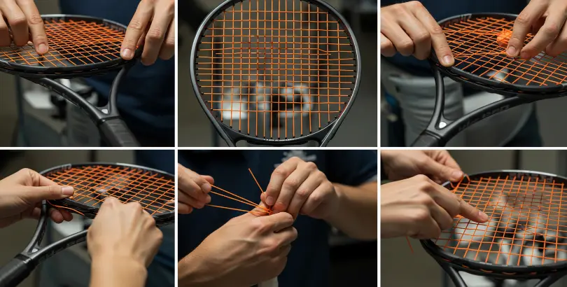 Guía Definitiva para Encordar tu Raqueta de Tenis en Casa 7 Proceso de encordado de raqueta paso a paso